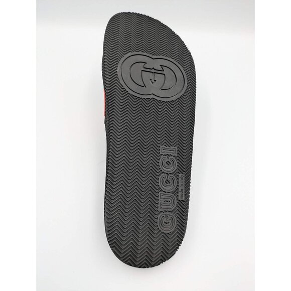 Gucci Men’s Rubber Interlocking-G Web-Stripe Slippers/Sandals UK11 655265 - Picture 5 of 12